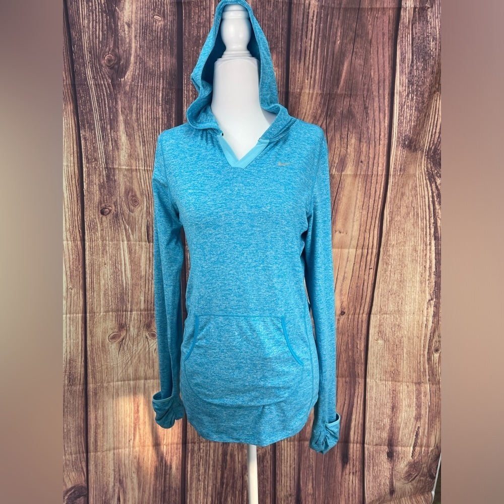 Nike running dri-fit pullover long sleeve hooded kangaroo pocket top women’s S